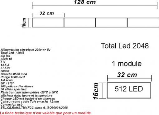 afficheur led 5476525 journal lumineux 546322